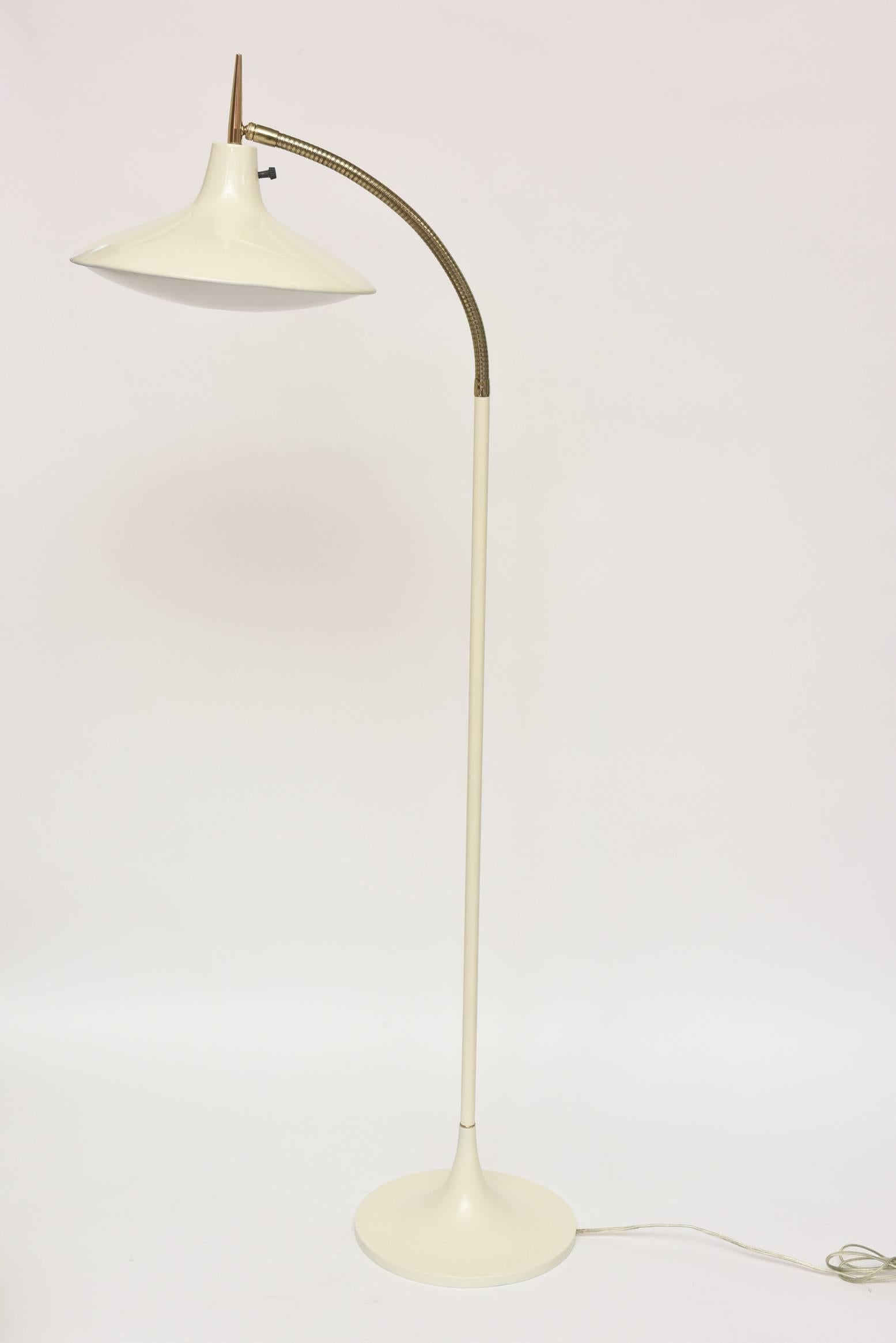 Paint Italian Gio Ponti Style Arched Floor Lamp 