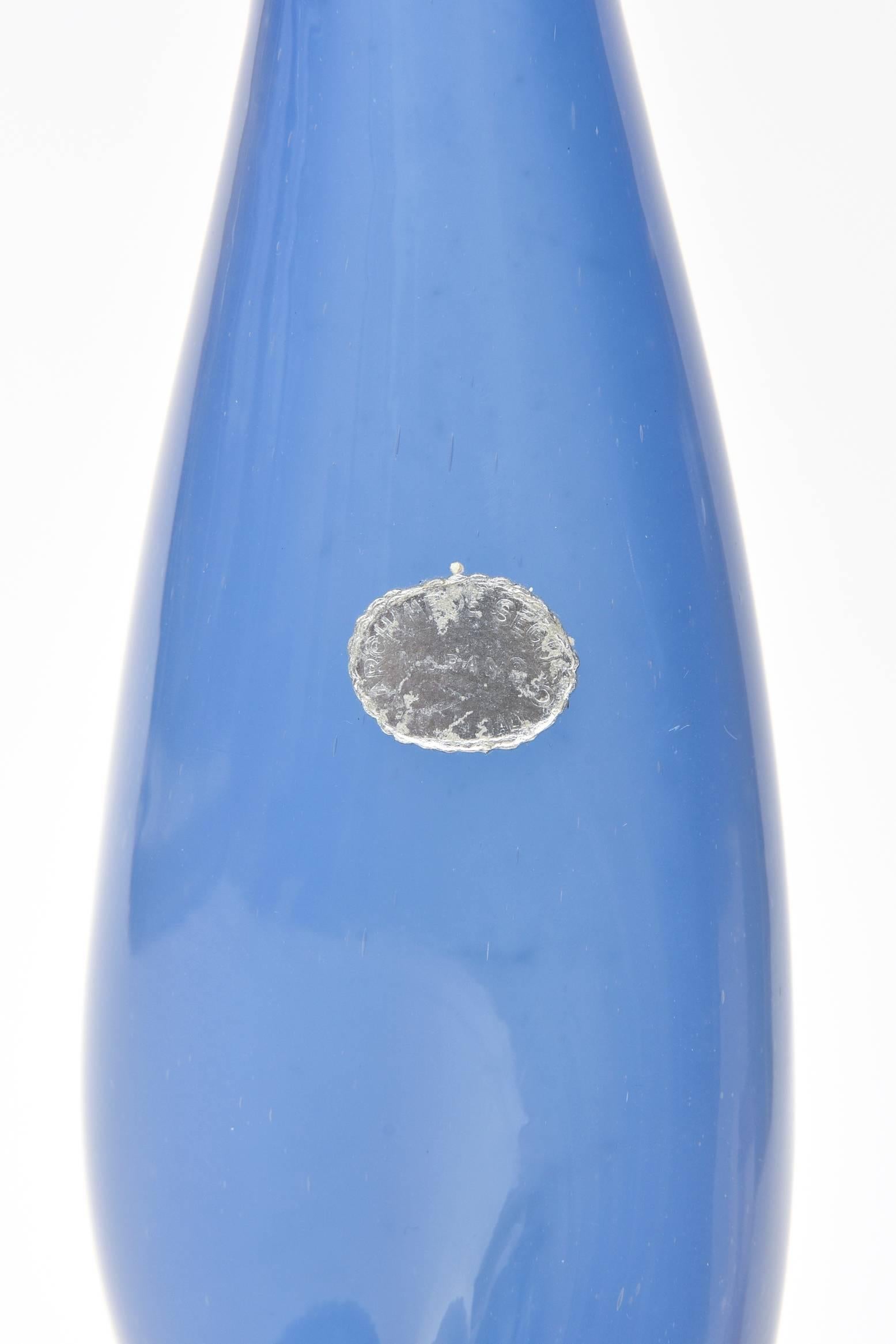 Blown Glass Italian Murano Midcentury Seguso Decanter Bottle with Original Stopper