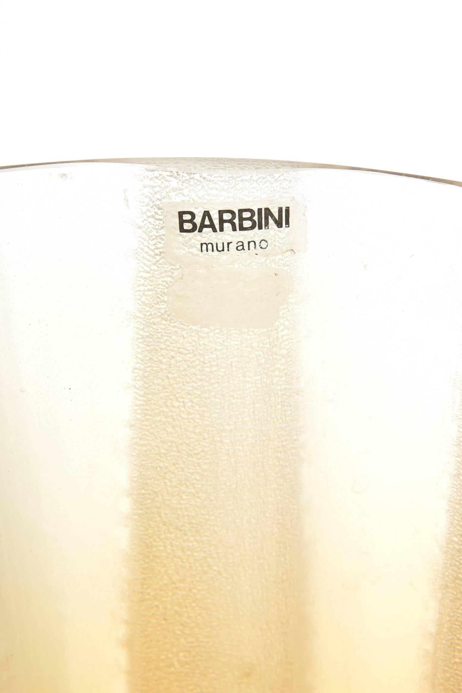 Late 20th Century Italian Murano Barbini Acid Etched Monumental Glass Vase