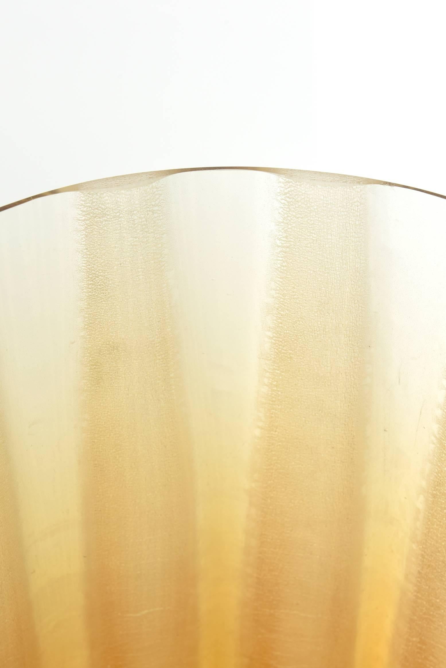 Italian Murano Barbini Acid Etched Monumental Glass Vase 2