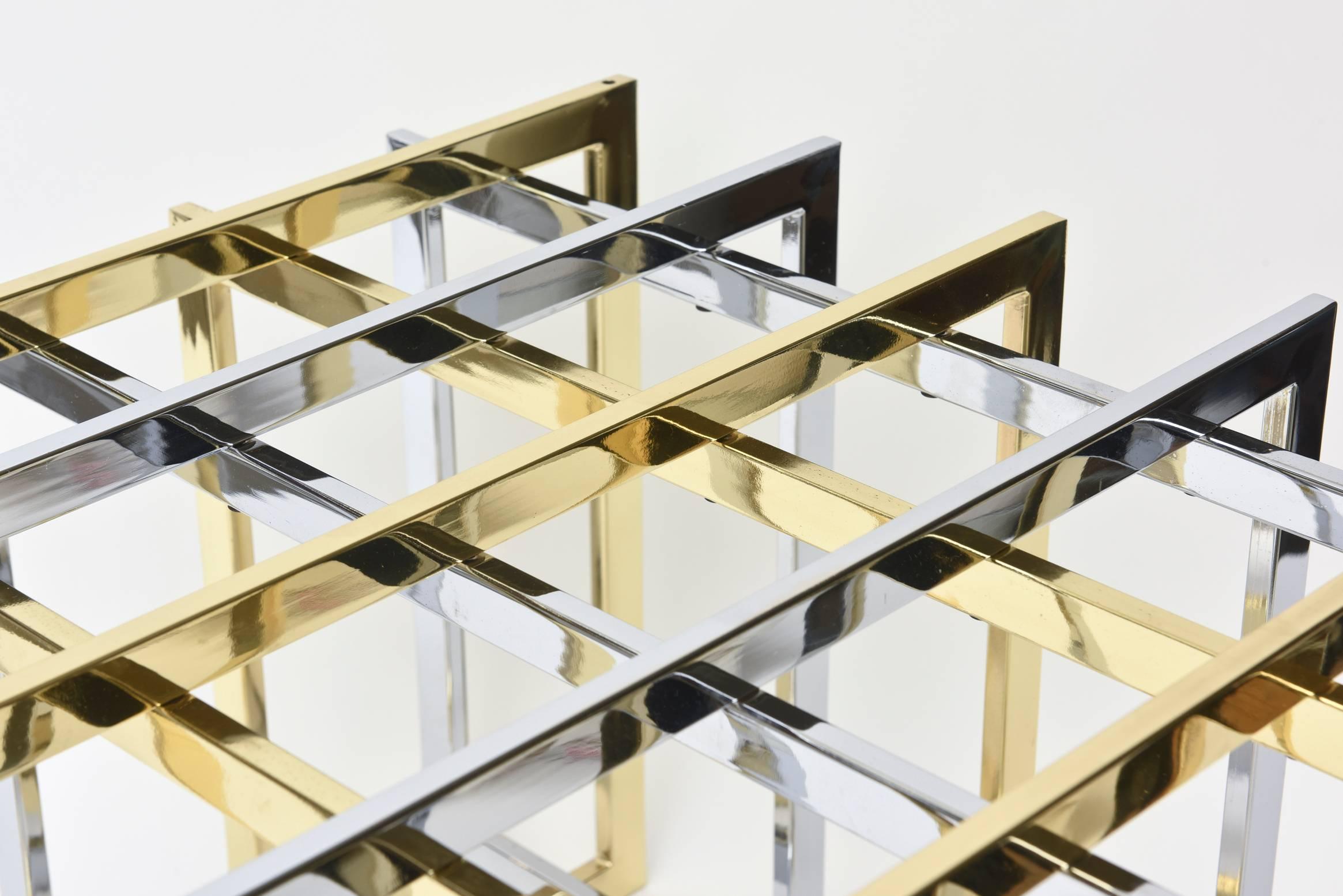 Pierre Cardin Sculptural Grid / Puzzle Side Table 1