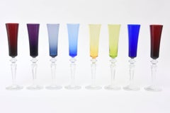 Baccarat Crystal Champagne Flutes Barware Set of Eight