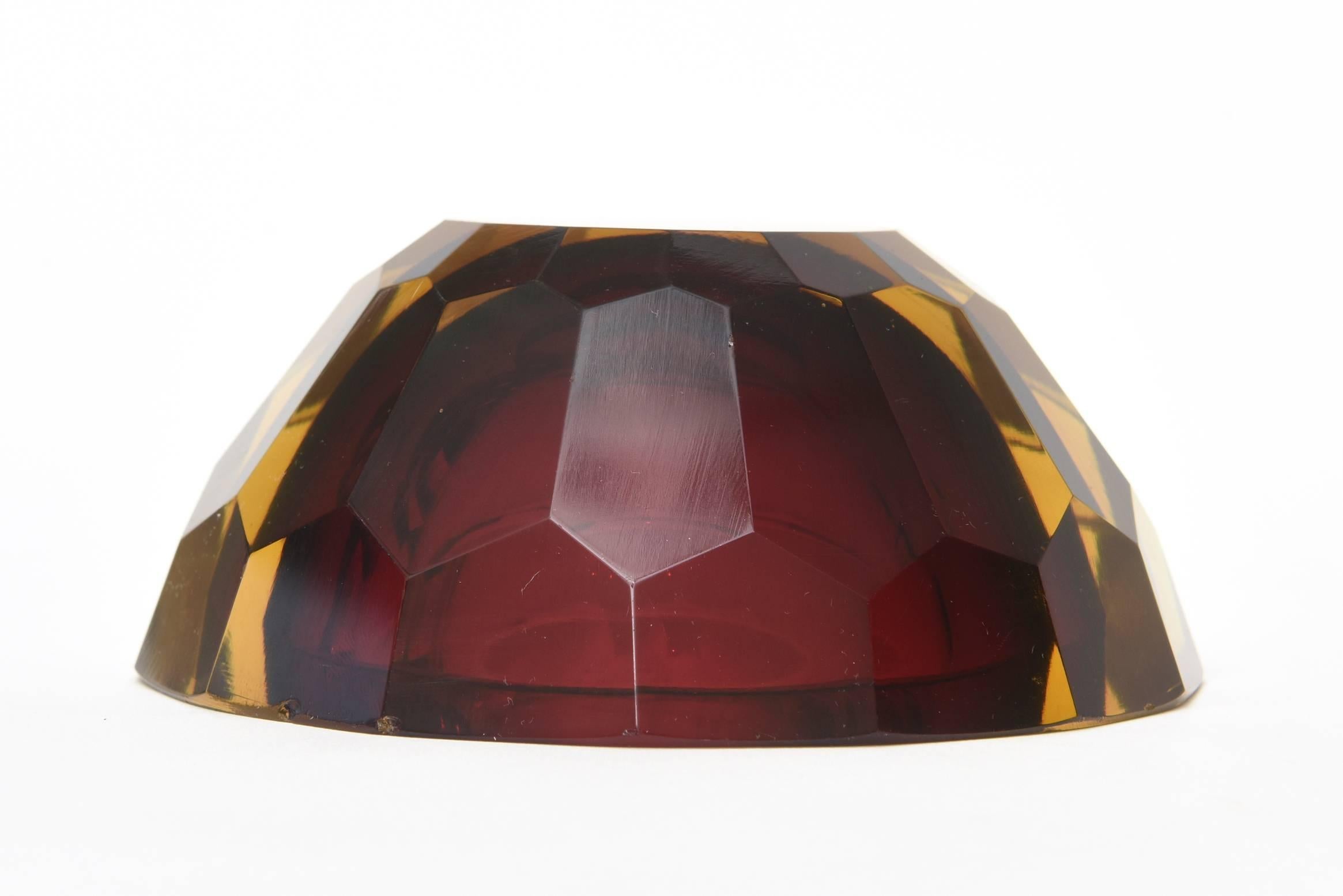 Italian Murano Glass Geode Bowl 1