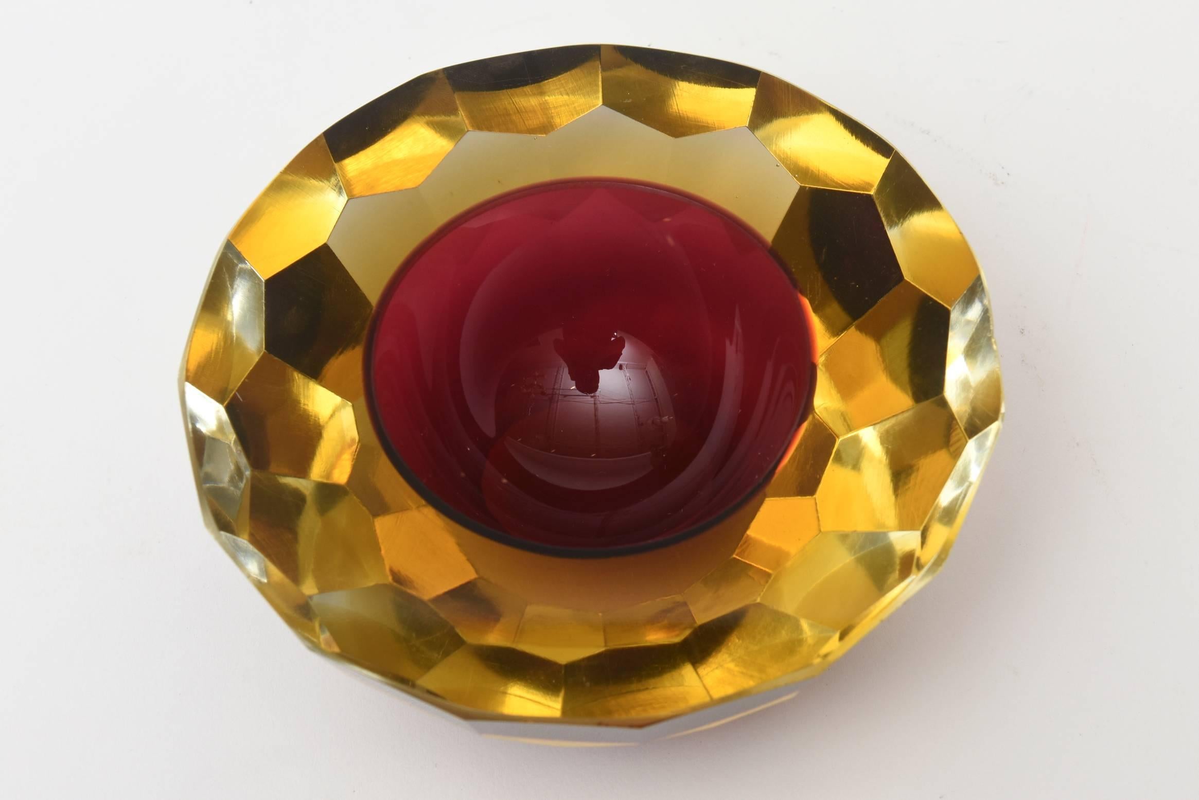 Blown Glass Italian Murano Glass Geode Bowl