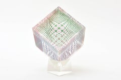 Victor Vasarely Op Art Graphic Lucite Cube Sculpture / SAT. SALE