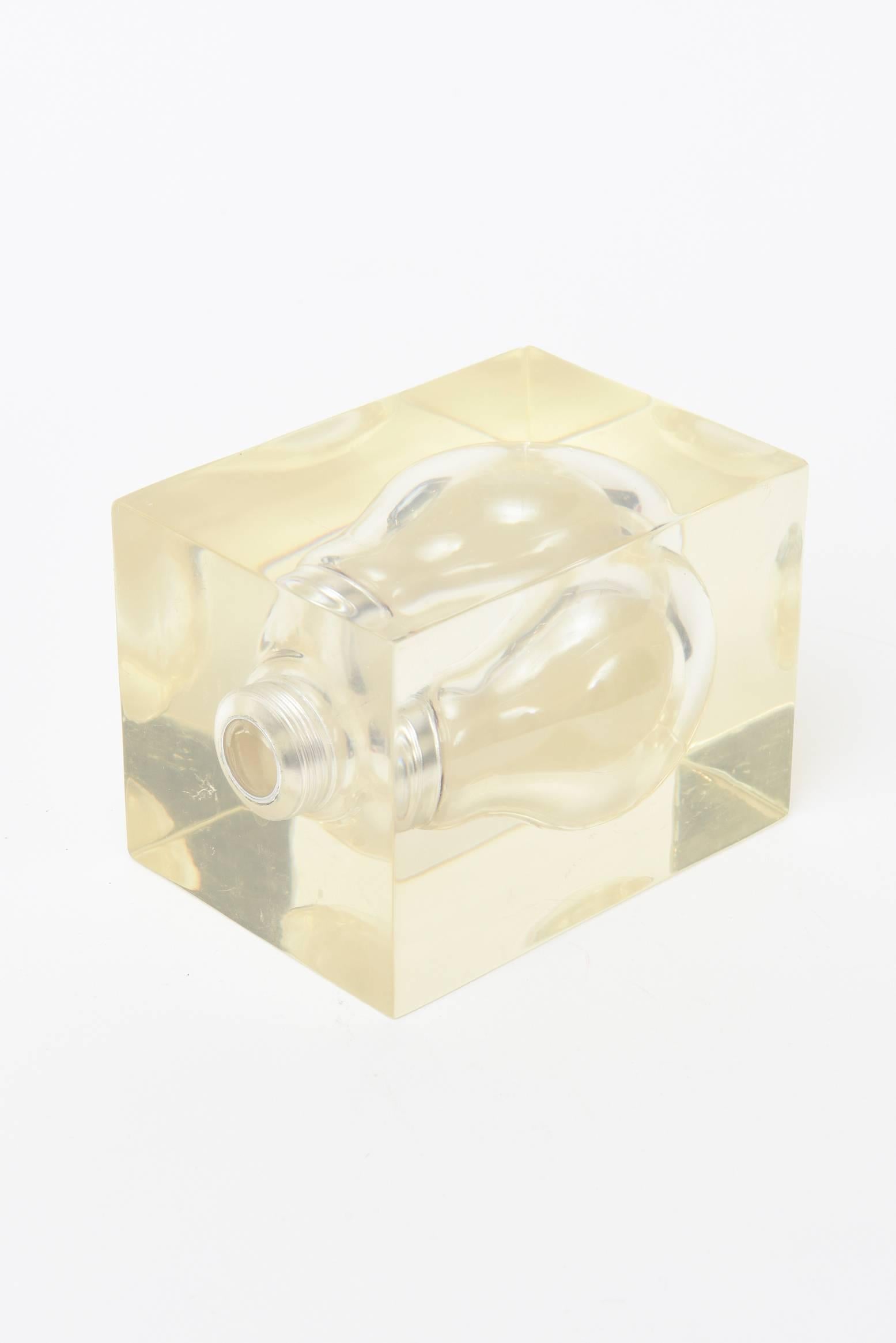 Modern Pierre Giraudon French Pop Art Lucite Light Bulb Sculpture/ Paperweight /SALE