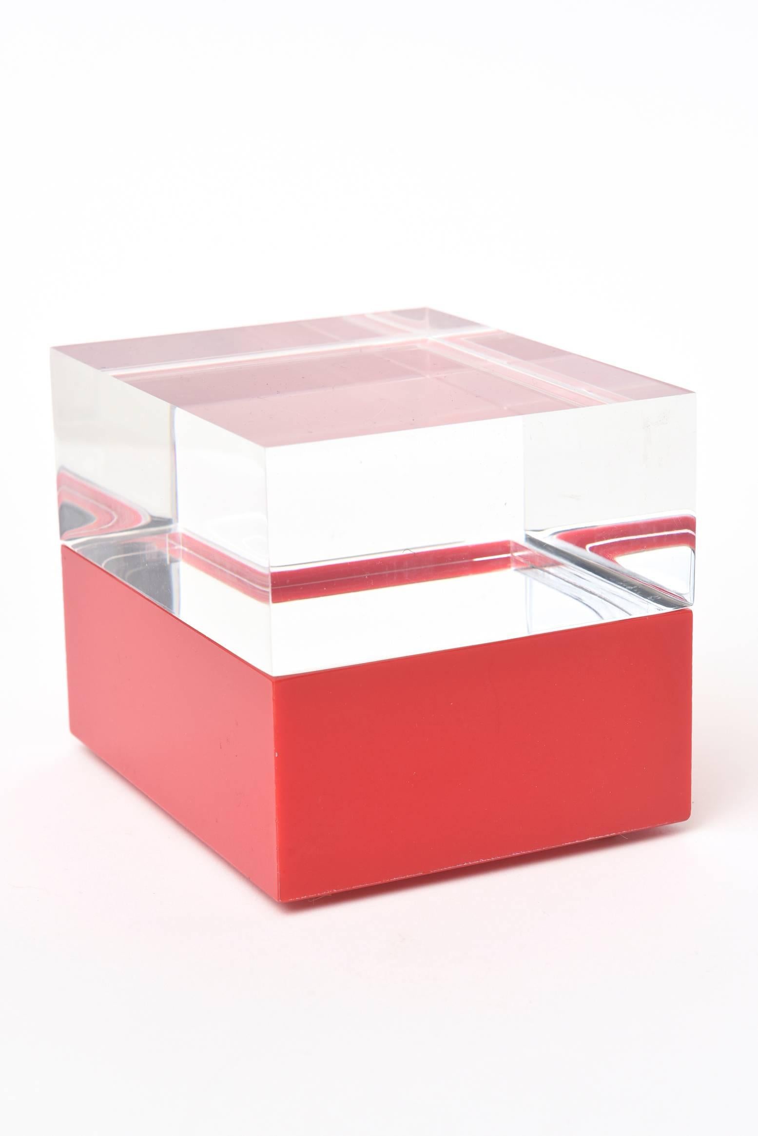 Italian Two-Part Lucite Vintage Box /HOLIDAY SATURDAY SALE In Good Condition In North Miami, FL