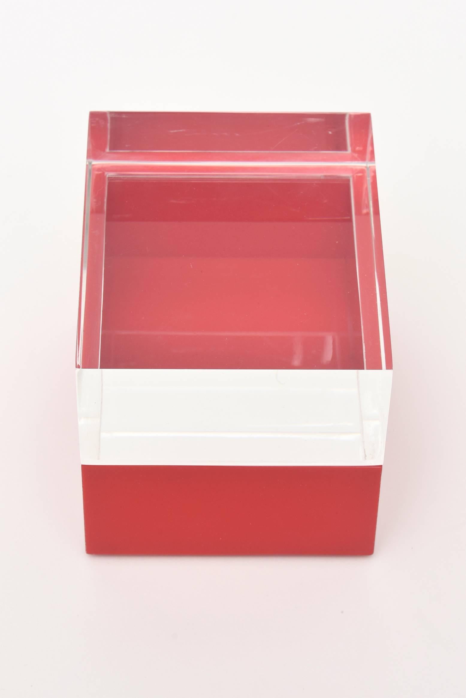 European Italian Two-Part Lucite Vintage Box /HOLIDAY SATURDAY SALE