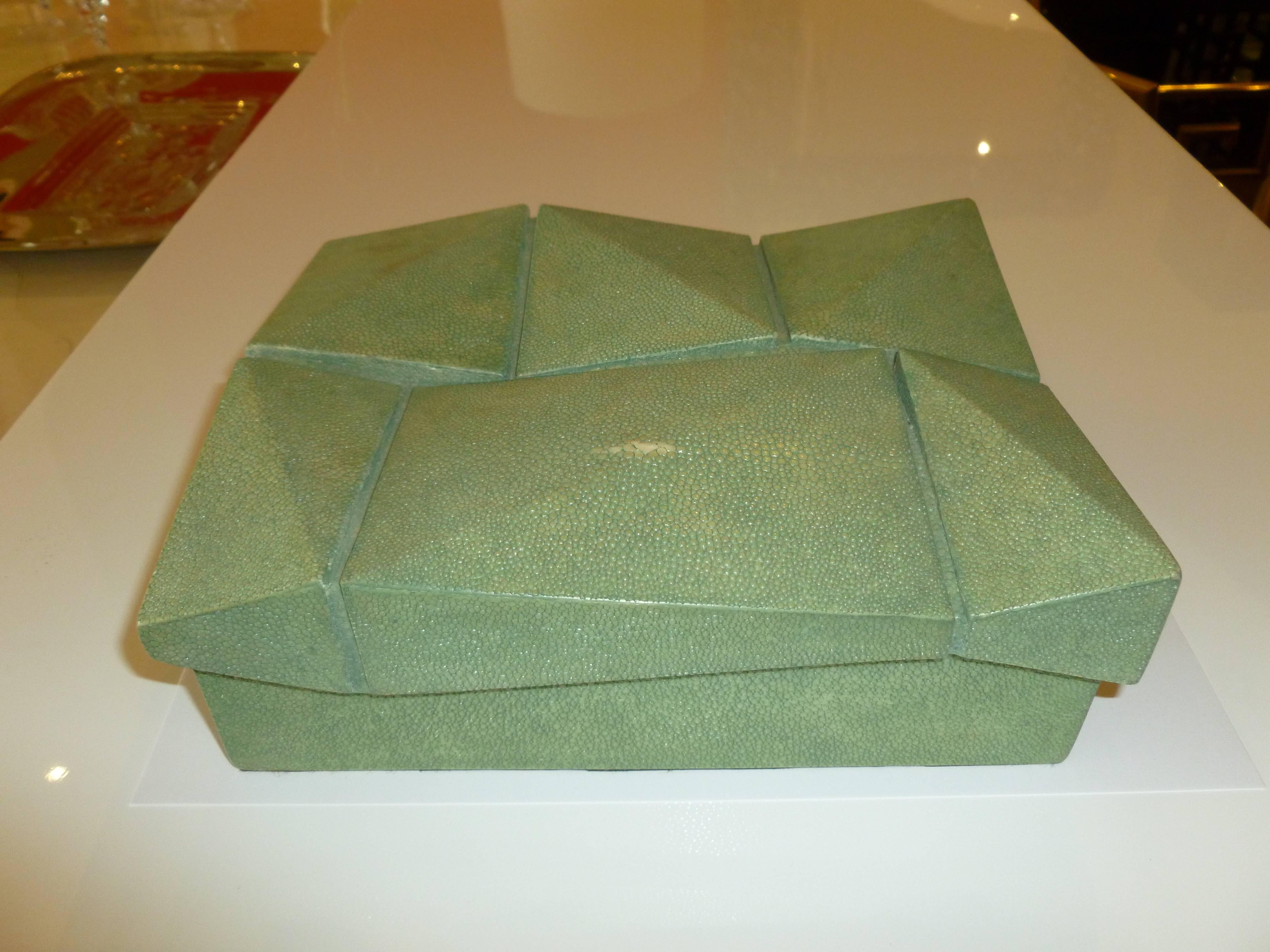 Late 20th Century R&Y Augousti Shagreen Sculptural Box 