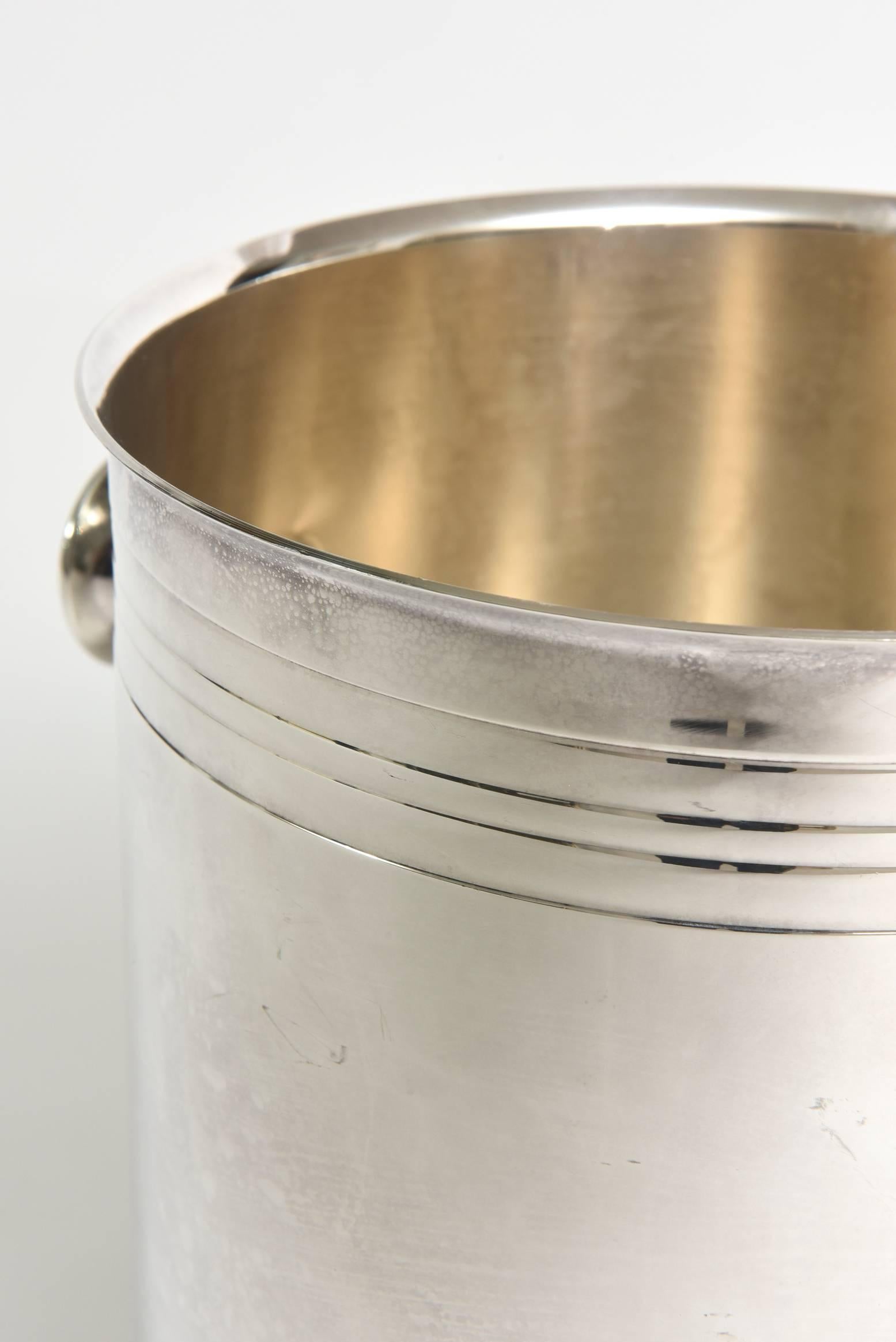 French Christofle Silver-Plate Champagne Cooler Ice Bucket Barware