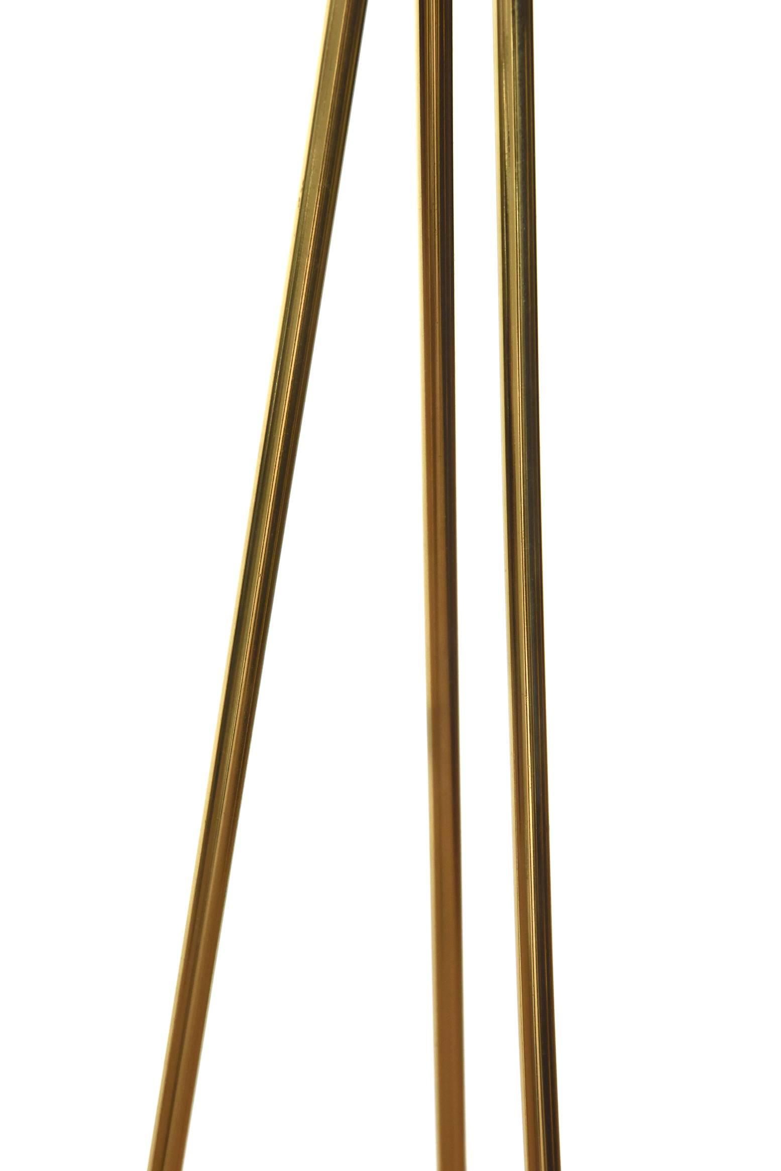 Brass and Gun Metal Restored Floor Lamp Style of Parzinger Mid-Century Modern For Sale 3