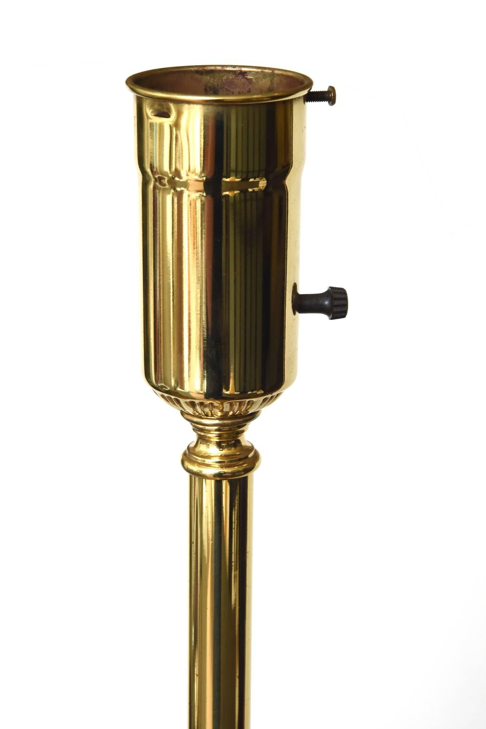 American Brass and Gun Metal Restored Floor Lamp Style of Parzinger Mid-Century Modern For Sale