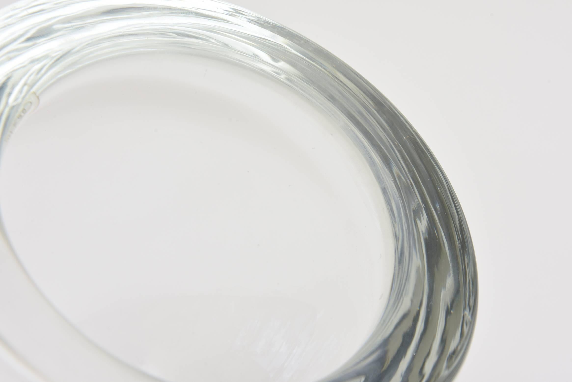 Signed Italian Murano Barbini Angled Sculptural Glass Bowl or Vase /SAT. SALE 4