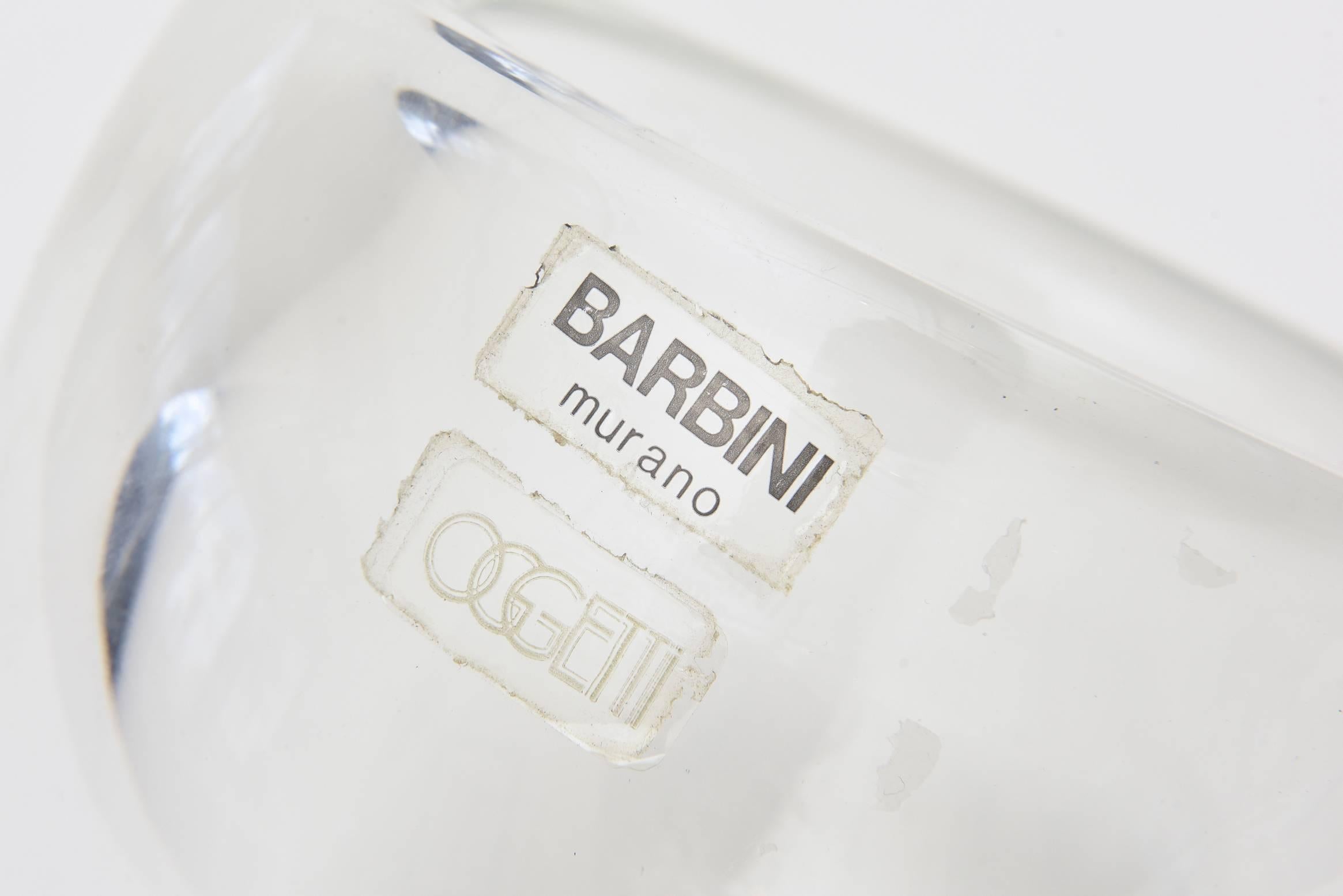 Signed Italian Murano Barbini Angled Sculptural Glass Bowl or Vase /SAT. SALE 1
