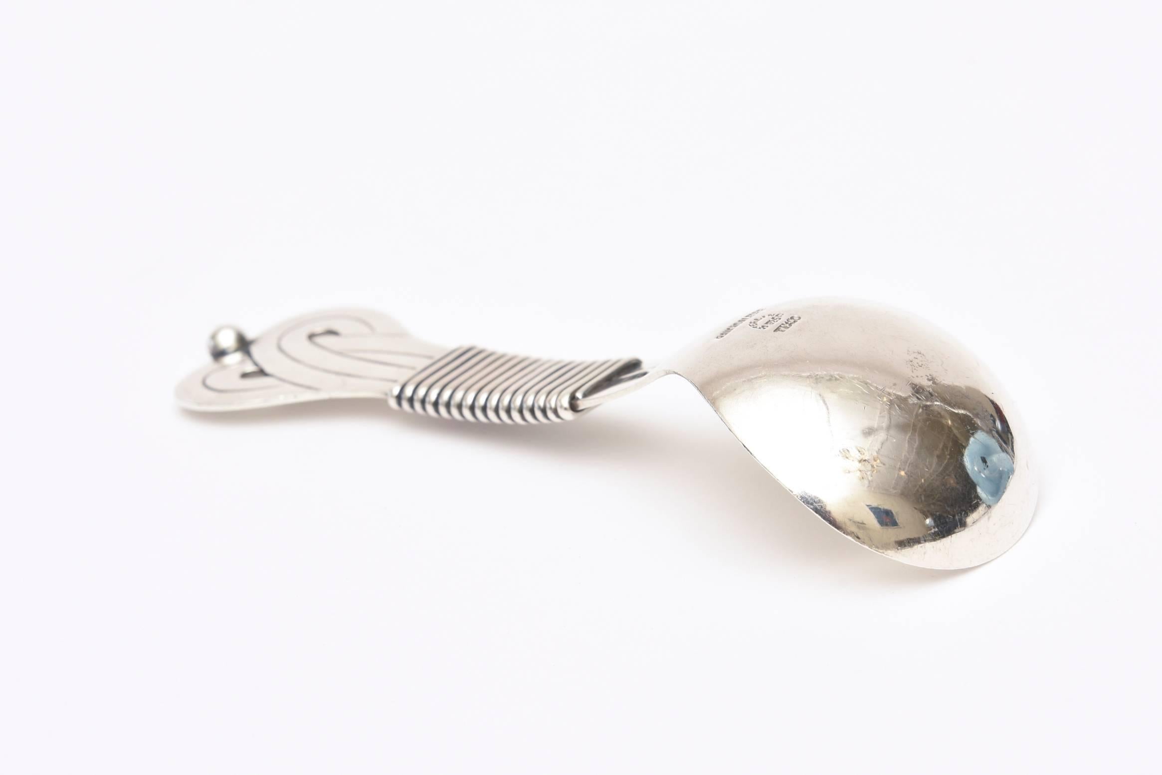 Sterling Silver Hallmarked Modernist Taxco Spratling Inspired Serving Spoon 3