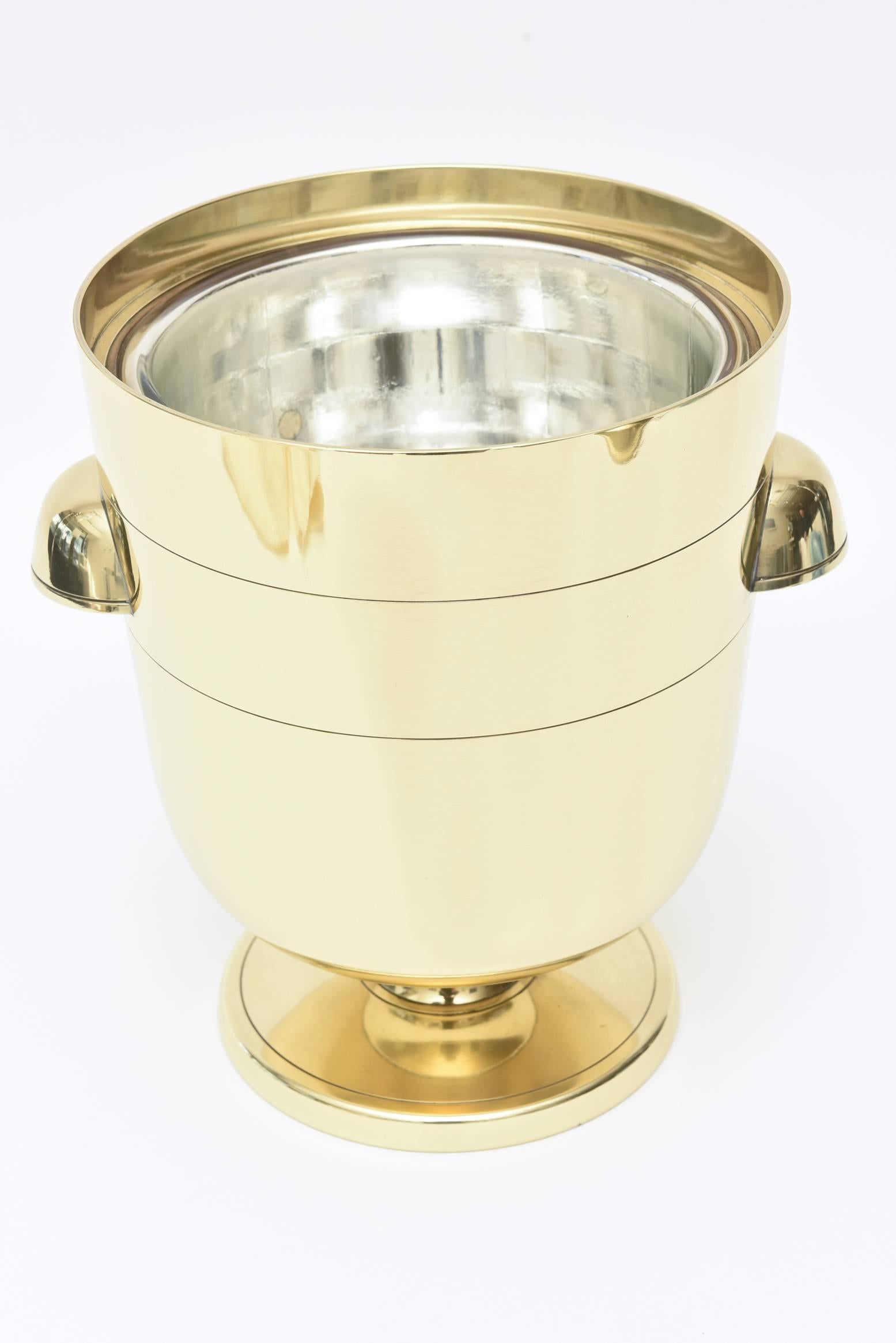 Mid-20th Century Tommi Parzinger Brass Ice and Champagne Bucket Barware Mid-Century Modern