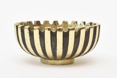 Ciotola in ottone e ottone annerito Mid-Century Modern