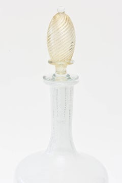 Seguso Filigrana Murano Glass Decanter with Stopper Barware