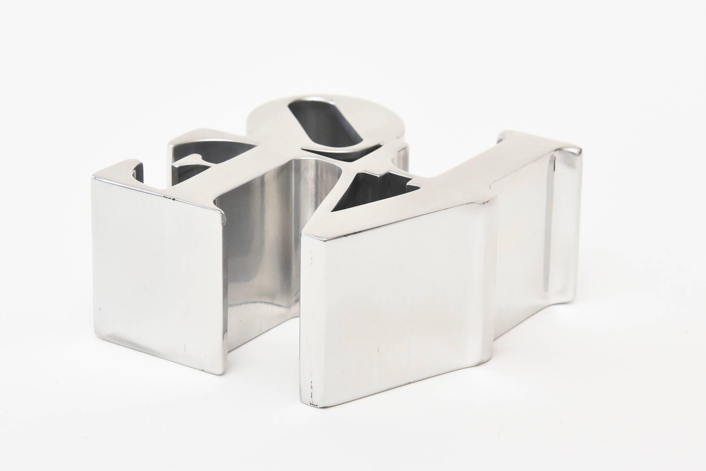 Chrome Robert Indiana Love Paperweight / Sculpture