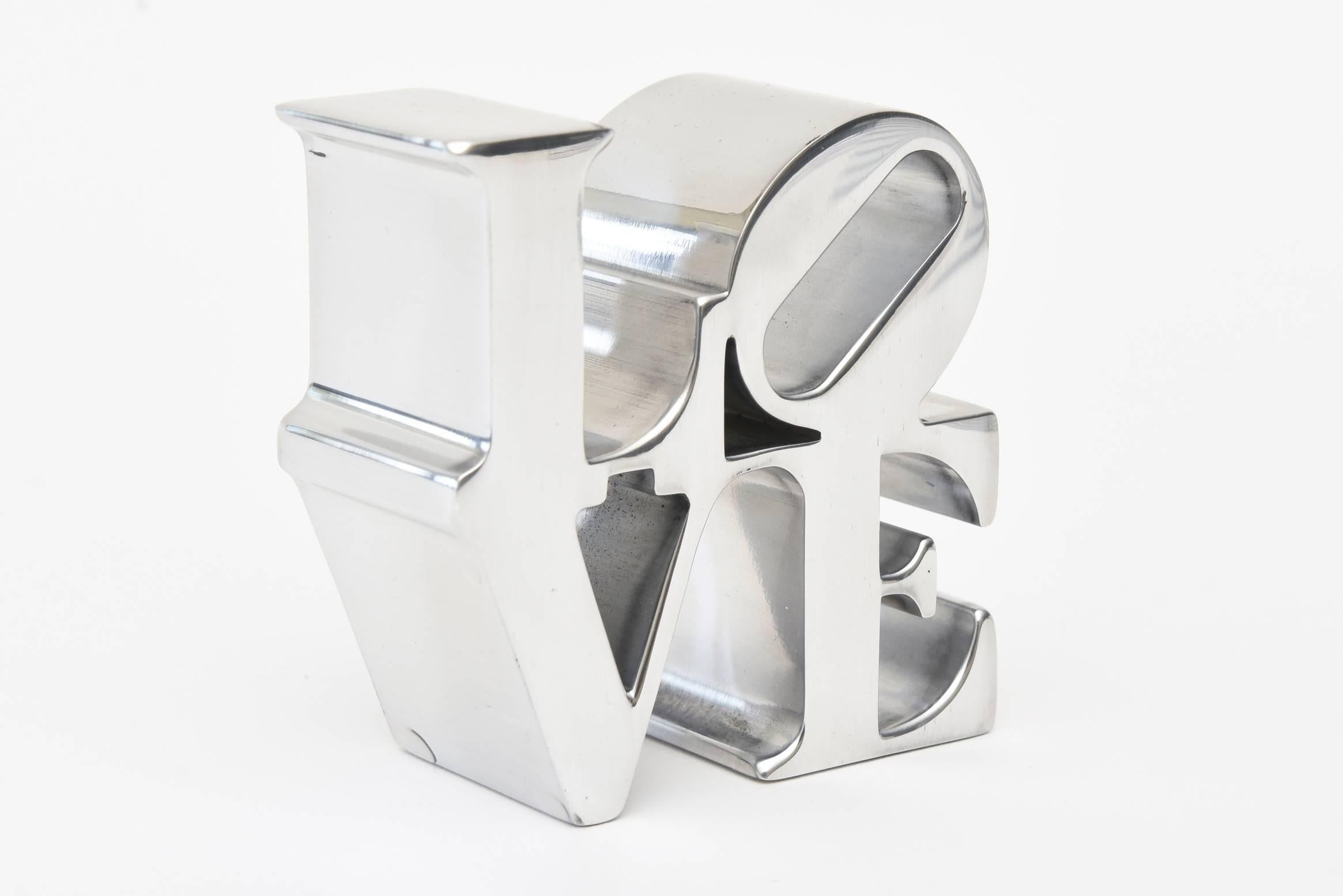 Modern Robert Indiana Love Paperweight / Sculpture