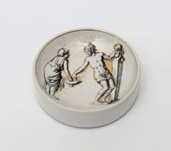 Piero Fornasetti Porcelain and Gold Round Bowl or Dish Vintage