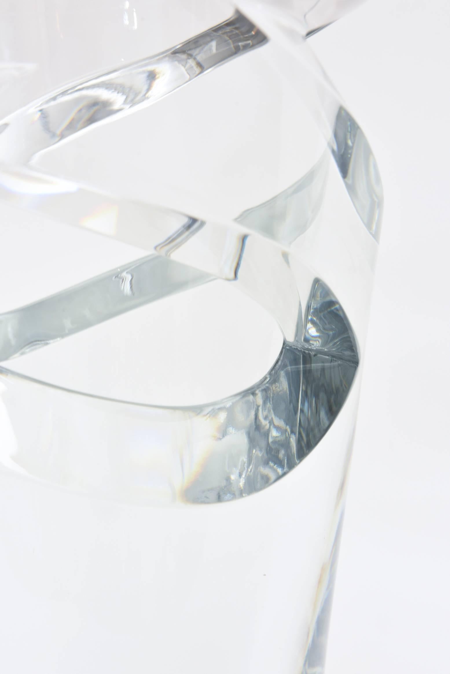 Late 20th Century Sculptural Baccarat Monumental Crystal Modernist Vase