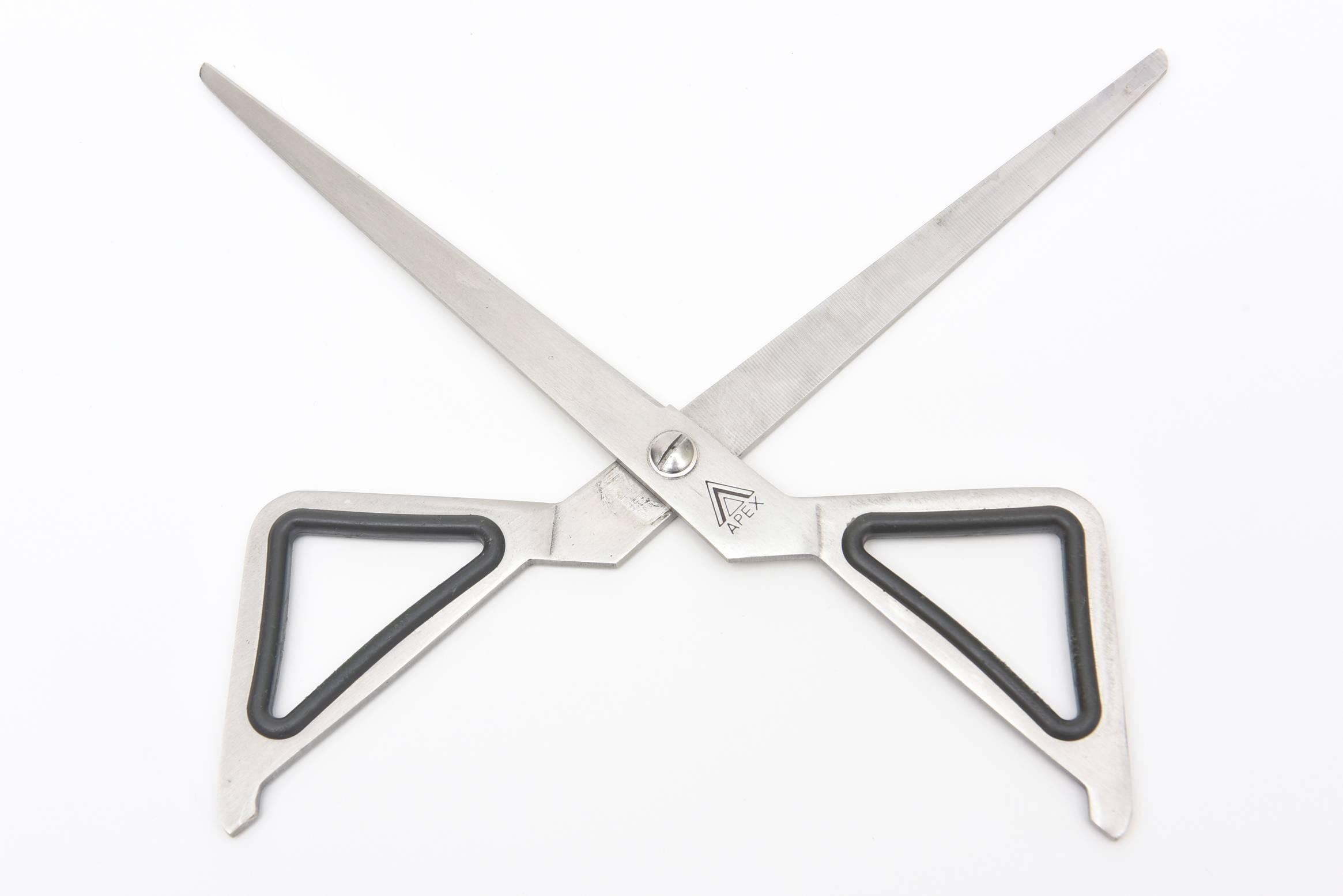 Minimalist Modernist Vintage Stainless Steel Scissors and Letter Opener