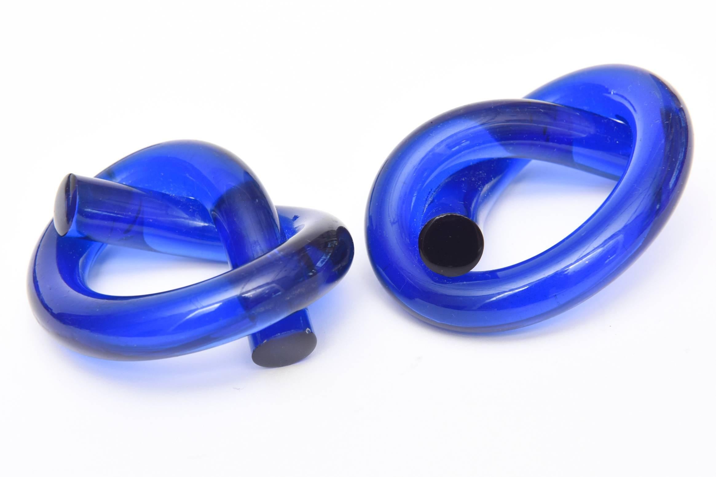 American Set of Ten Cobalt Blue Twisted Dorothy Thorpe Napkin Rings