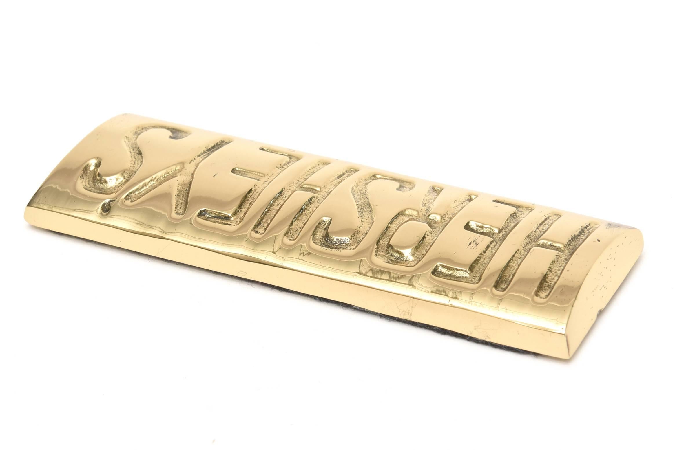 Solid Polished Brass Gold Bar/Paperweight For Sale at 1stDibs gold bar paper weight, gold bar