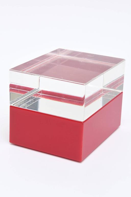 Italian Signed Alessandro Albrizzi Two-Part Lucite Box at 1stDibs