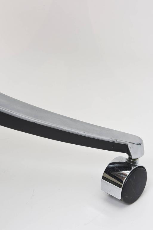 Vintage Lucite/Chrome/White Vinyl Desk/Vanity Chair at 1stDibs