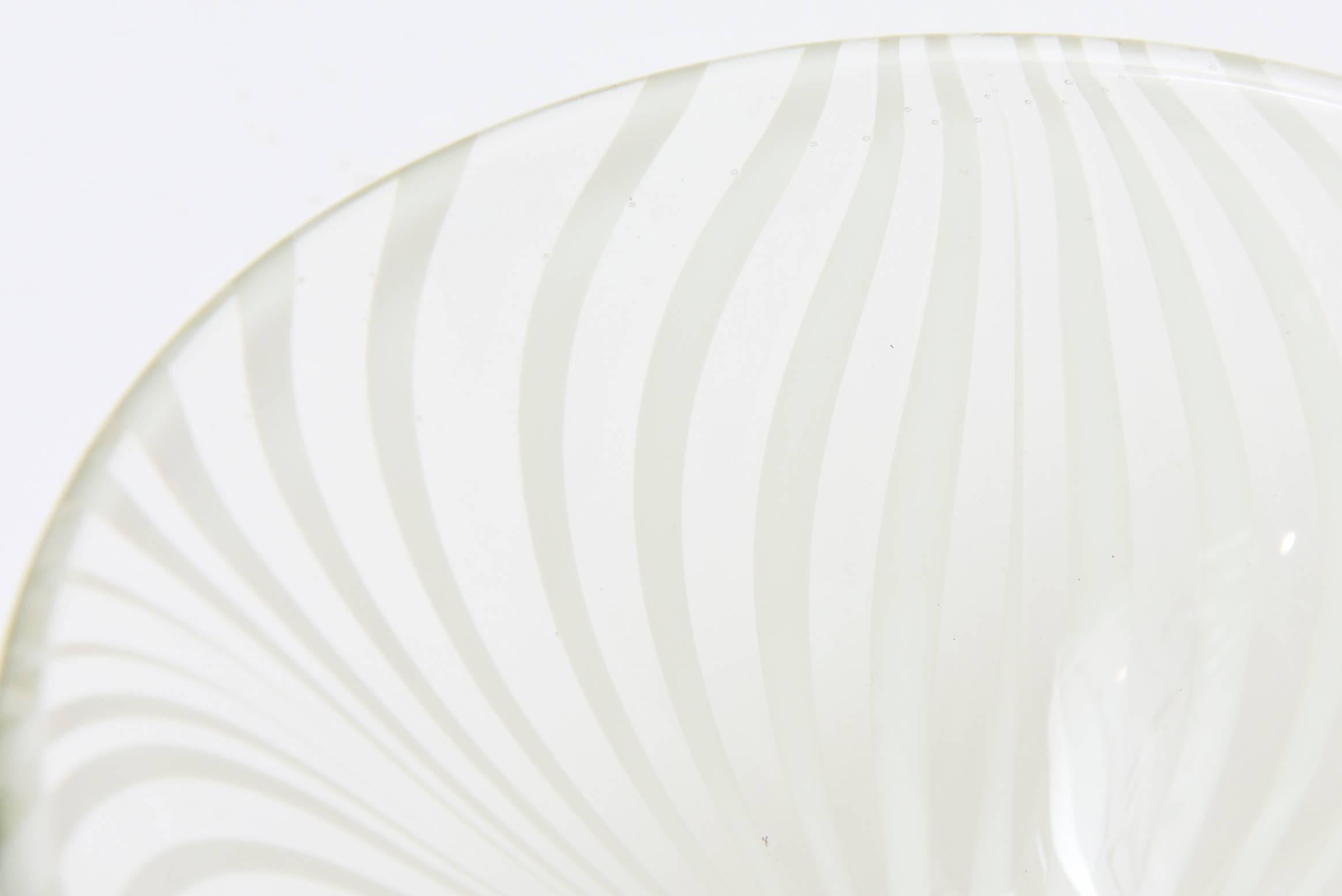 Sculptural Optical Swirled Swedish Glass Bowl For Sale 3