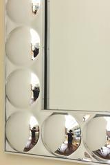 Panton Style Square Silvered Plexiglass Bubble Mirror with Mirror