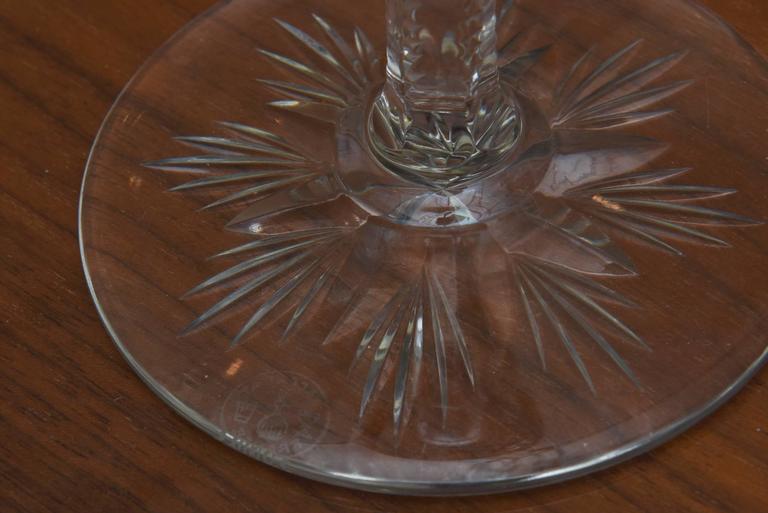 Set of Seven Cut and Etched Crystal Exquisite Signed Baccarat Wine Glasses at 1stDibs