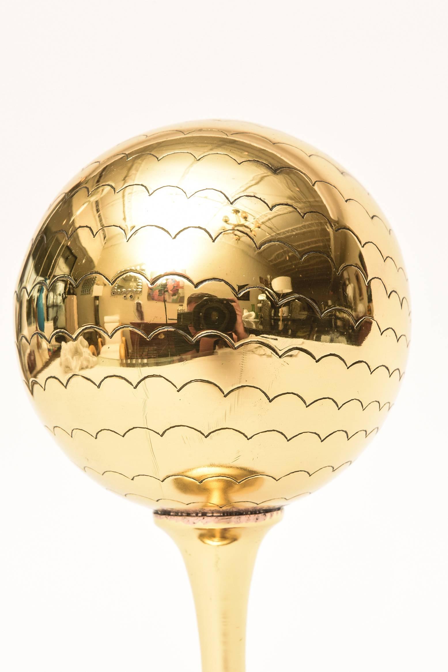 Brass Globe Sculpture or Object Mid-Century Modern Desk Accessory 1