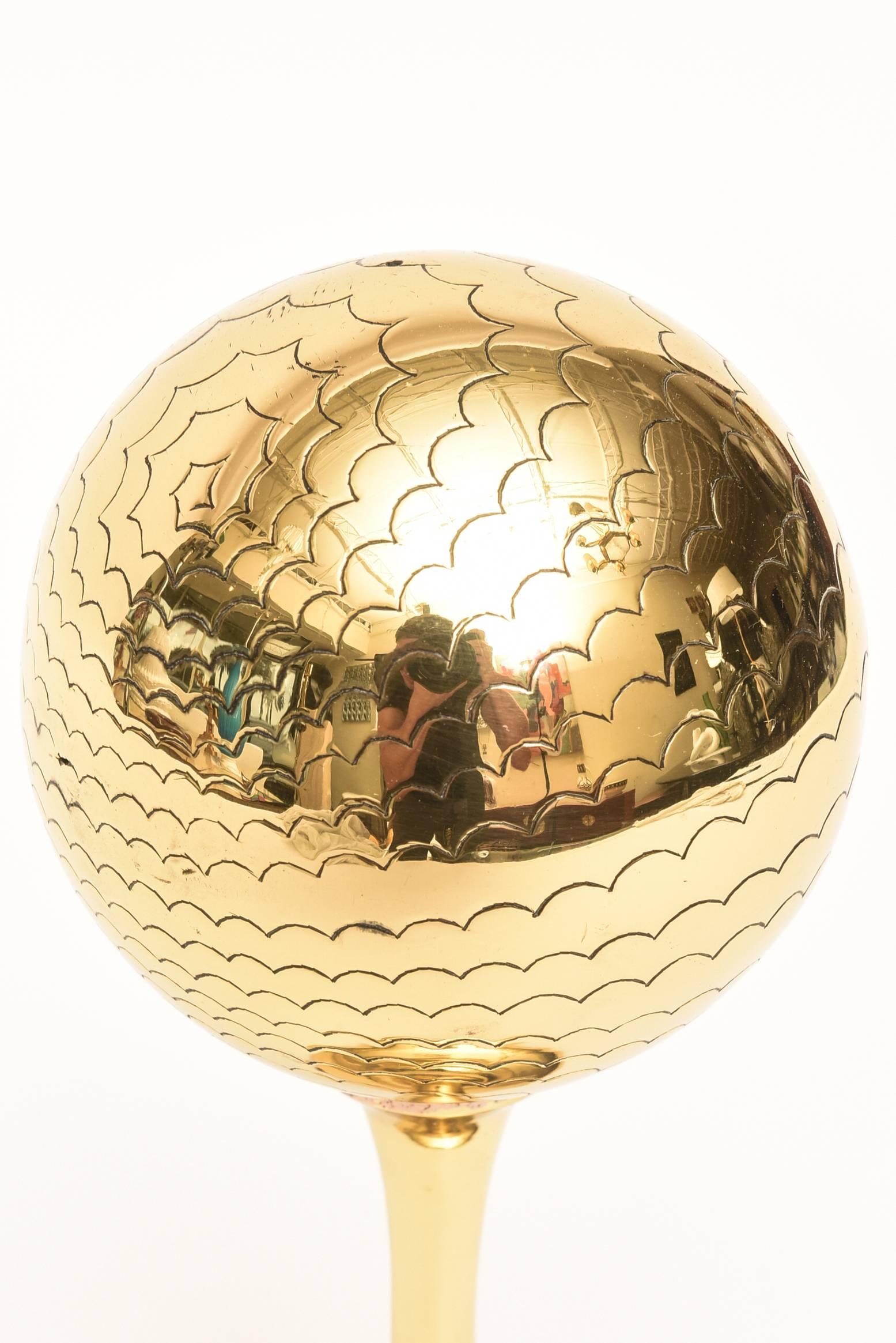 Brass Globe Sculpture or Object Mid-Century Modern Desk Accessory 5