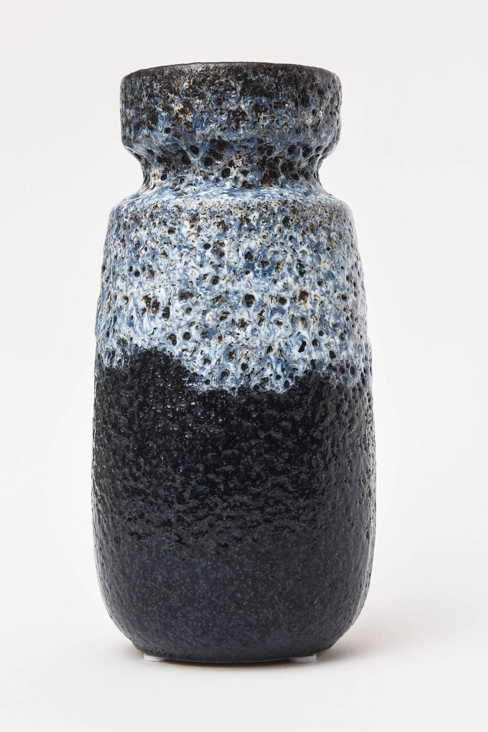 Molten Textural Ceramic West German Lava Vase or Vessel at 1stdibs