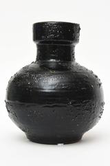 German Ceramic Midnight Blue Textural Vessel or Vase
