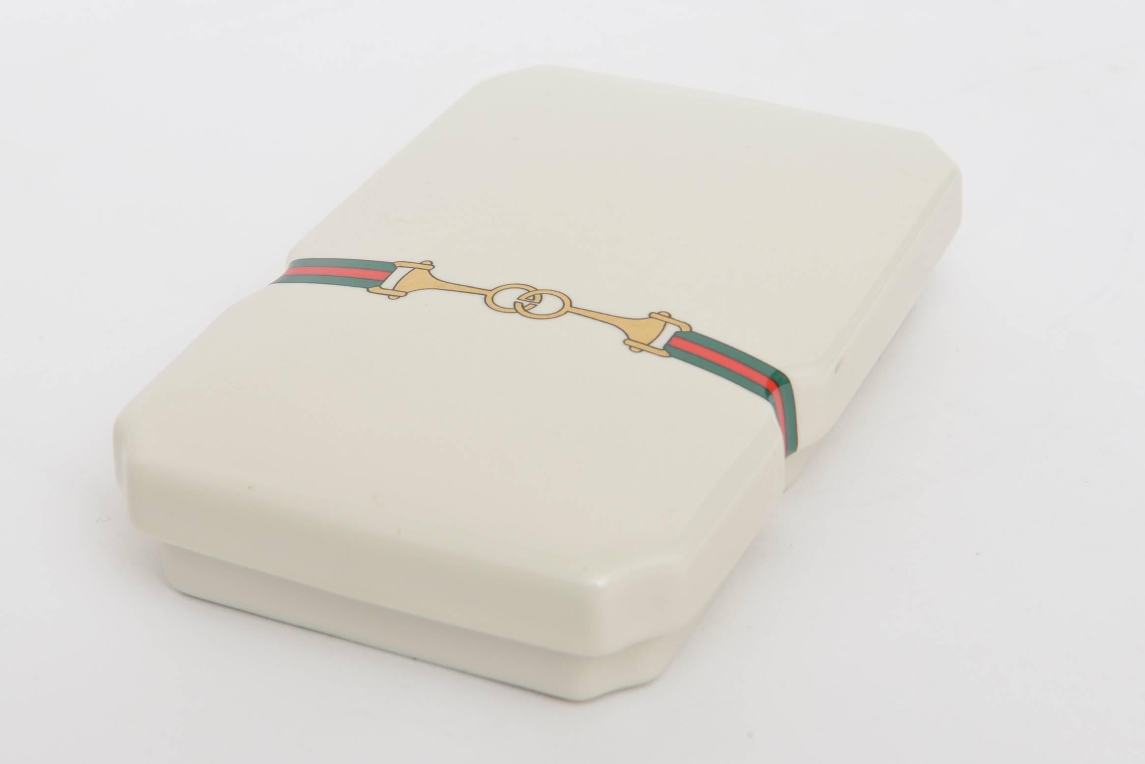 Vintage Porcelain Gucci Incense Two-Part Box In Excellent Condition In North Miami, FL