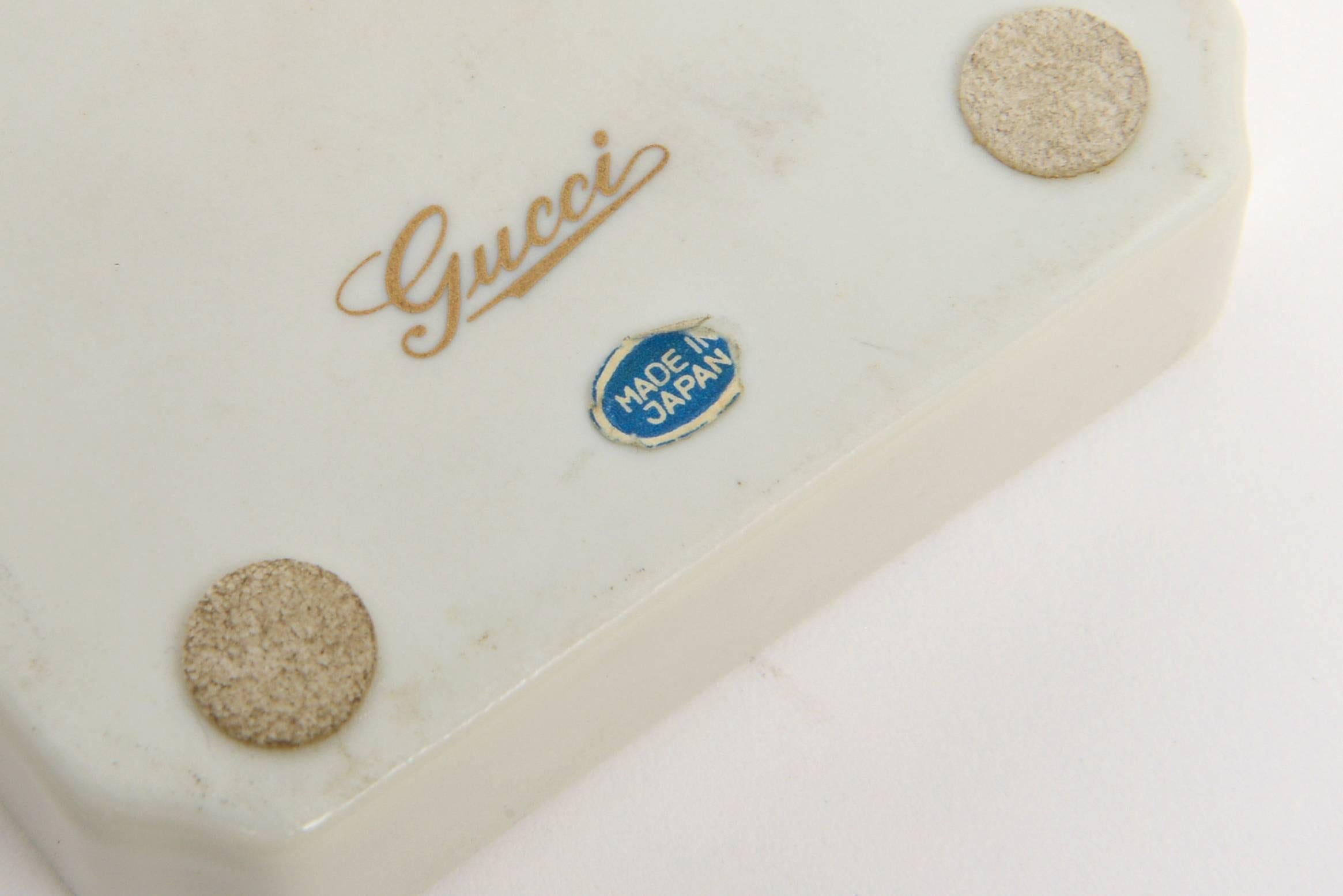 Gold Vintage Porcelain Gucci Incense Two-Part Box