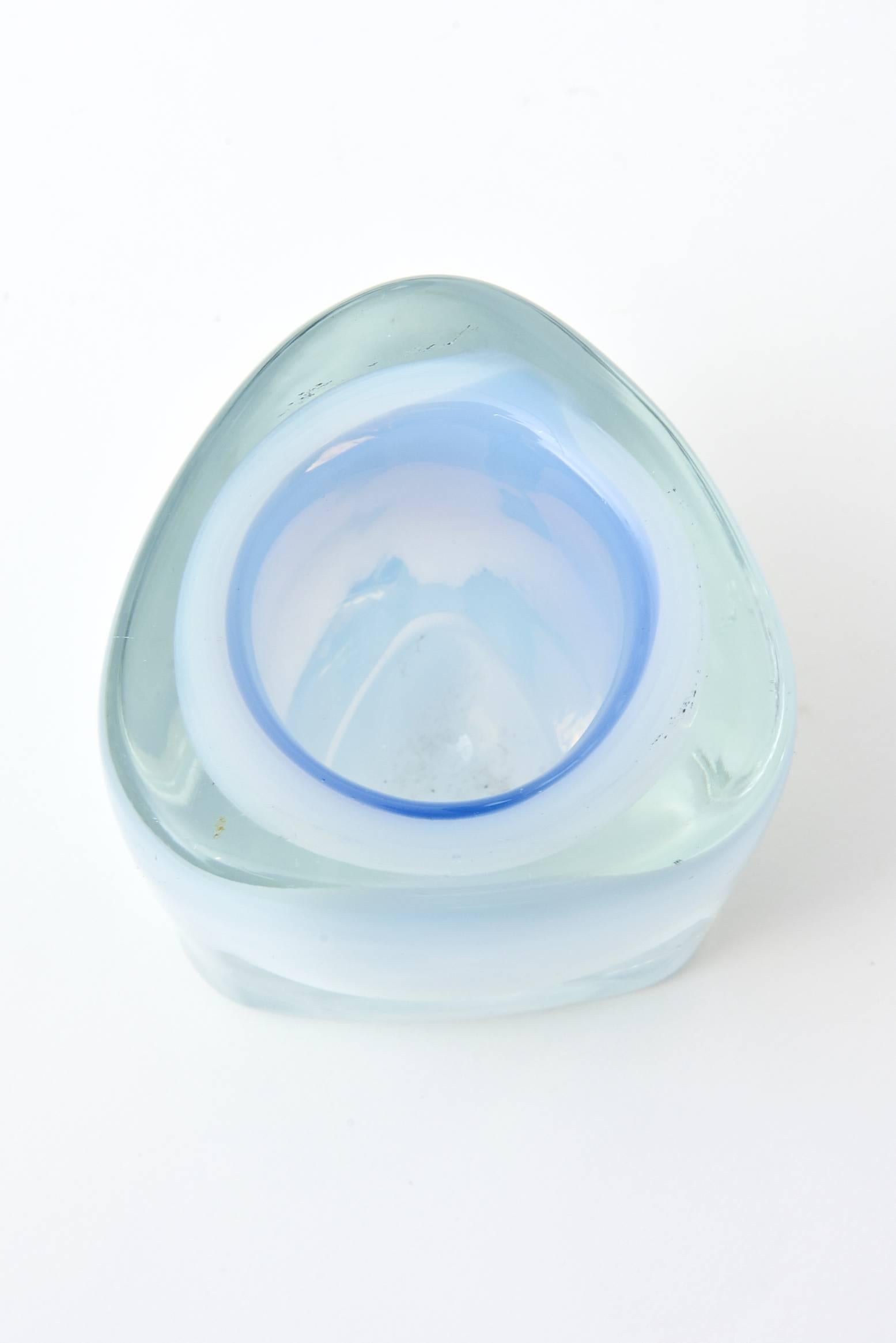 Mid-Century Modern Italian Murano Opalescent Sommerso Glass Vessel/Small Vase
