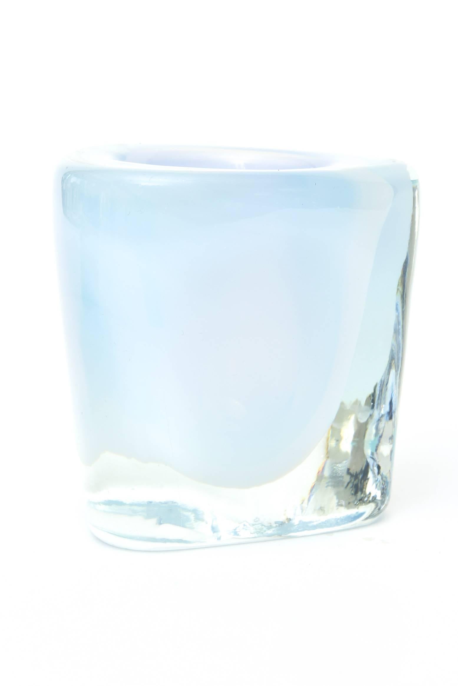 Mid-20th Century Italian Murano Opalescent Sommerso Glass Vessel/Small Vase