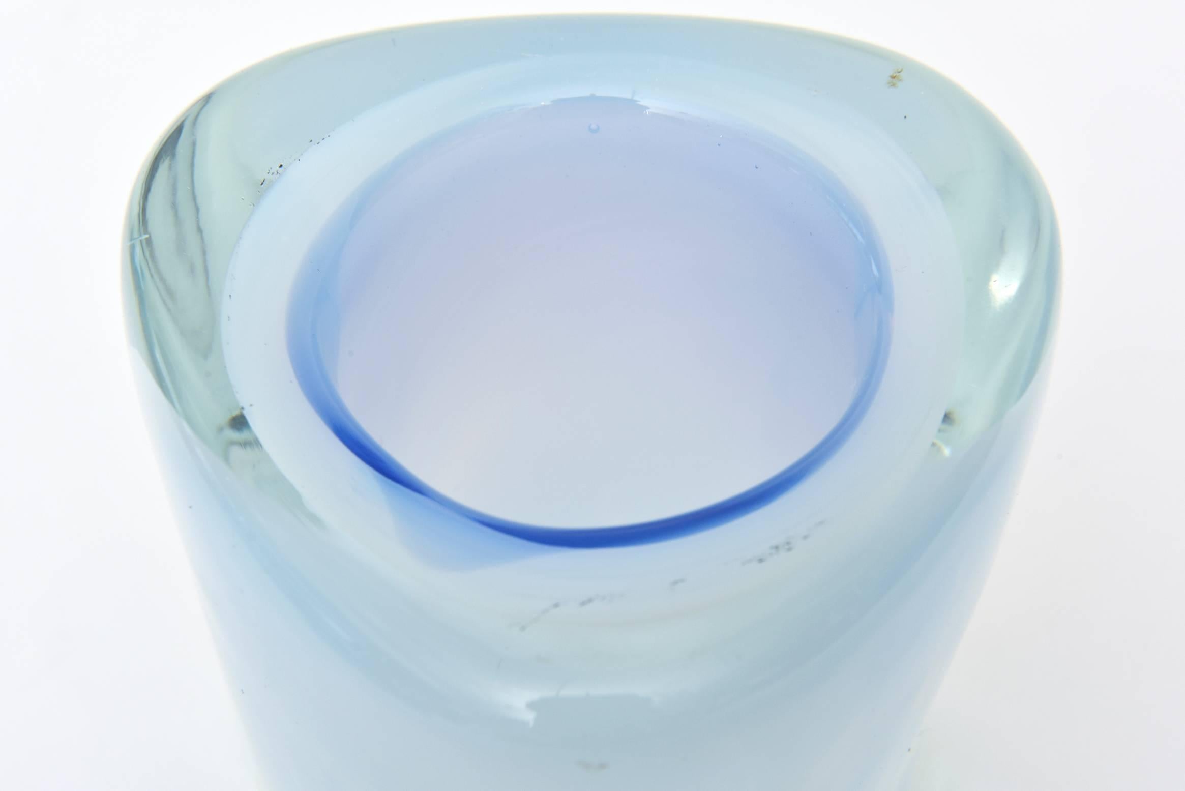 Italian Murano Opalescent Sommerso Glass Vessel/Small Vase 2