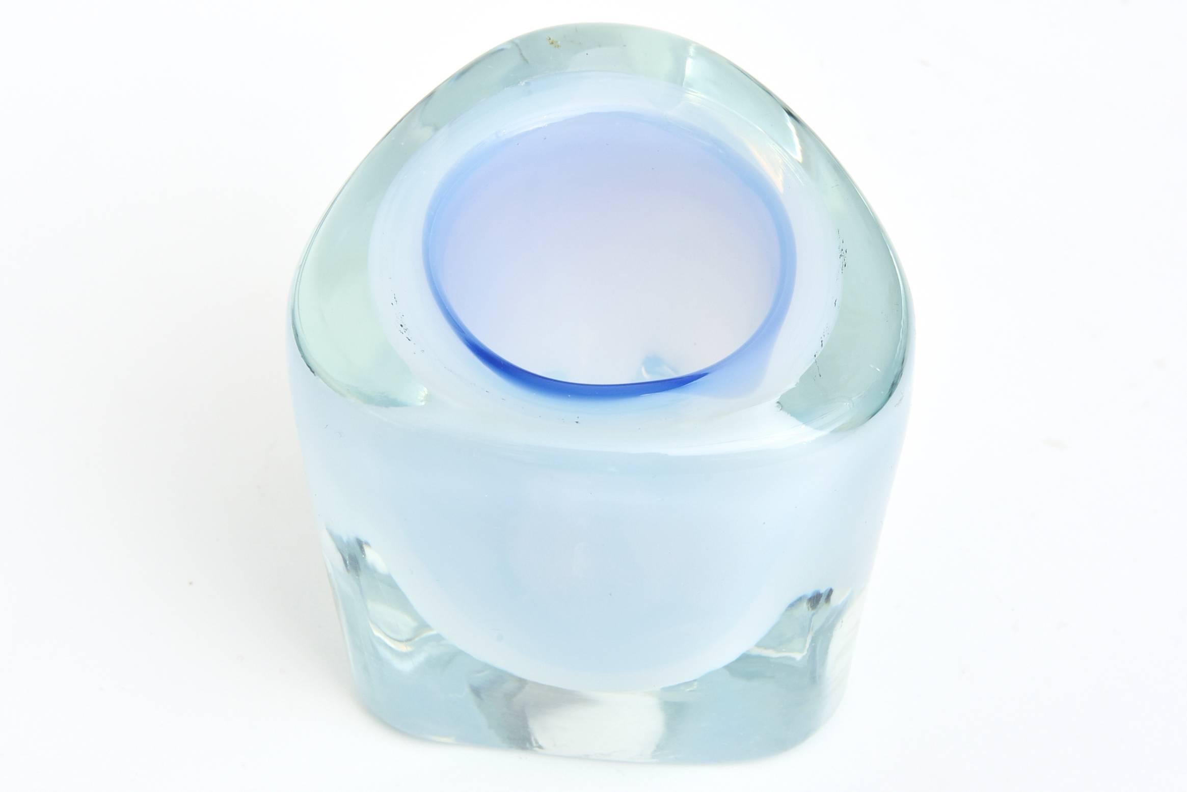 Italian Murano Opalescent Sommerso Glass Vessel/Small Vase 4