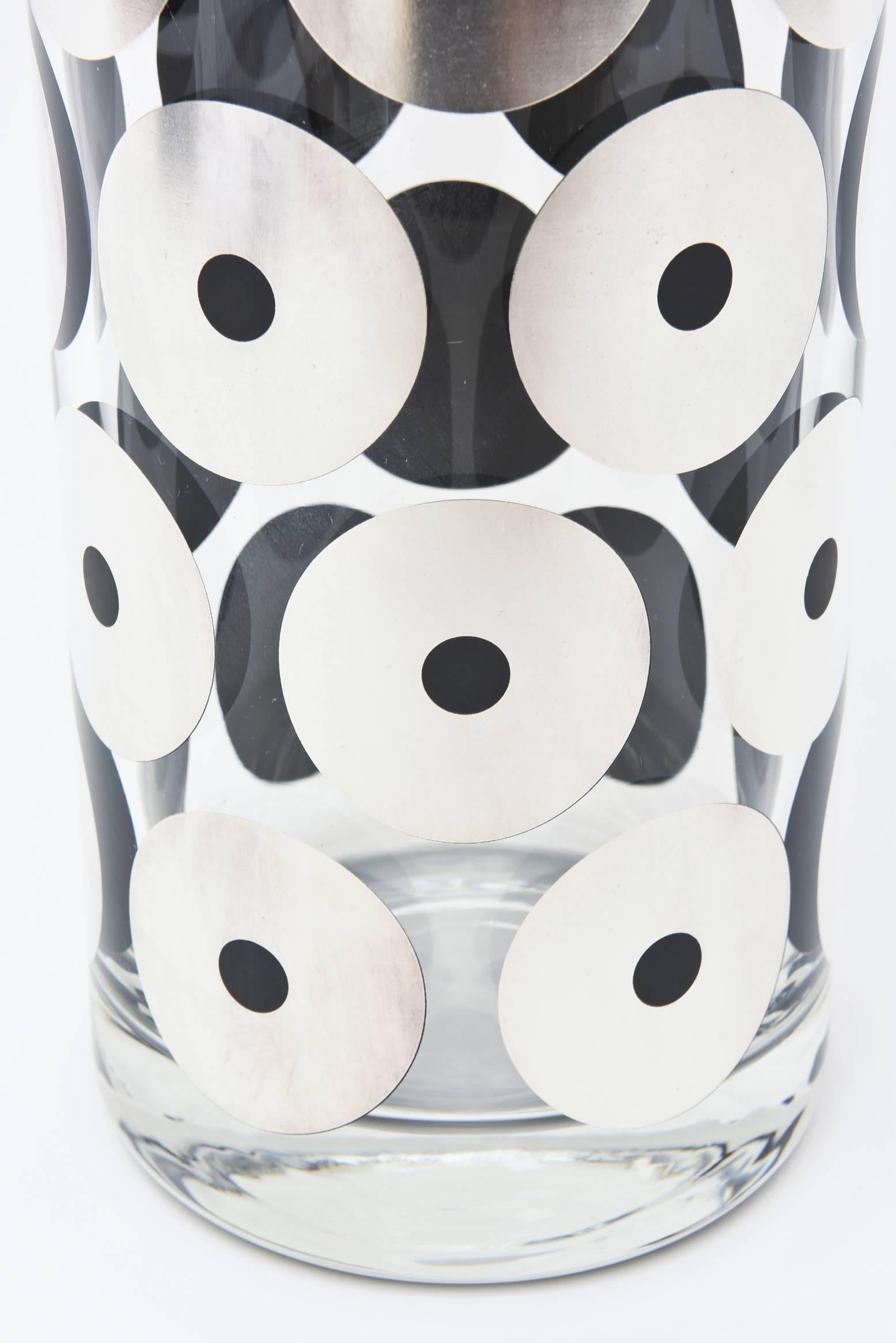 Signed Egizia for Sottsass Sterling Silver Overlay Graphic  Geometric Vase In Excellent Condition In North Miami, FL