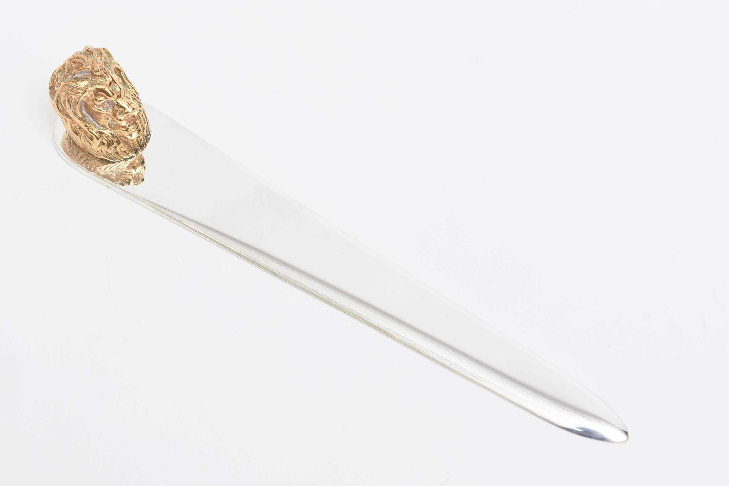 Gold Plate  Hermès Silver Plate and 24-Carat Gold-Plated Letter Opener/ Desk Accessory