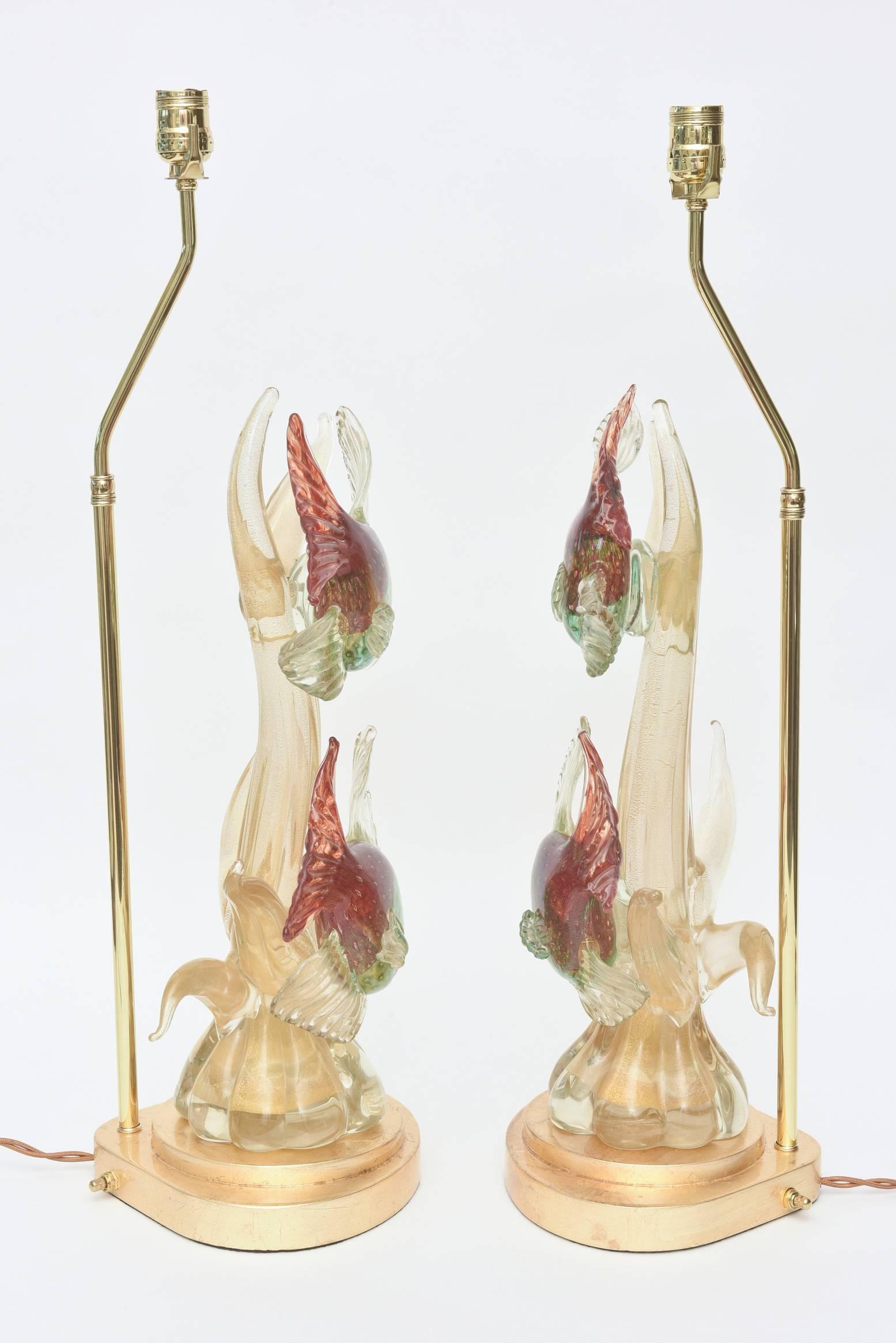 Mid-20th Century  Murano Barovier e Toso Glass Lamps