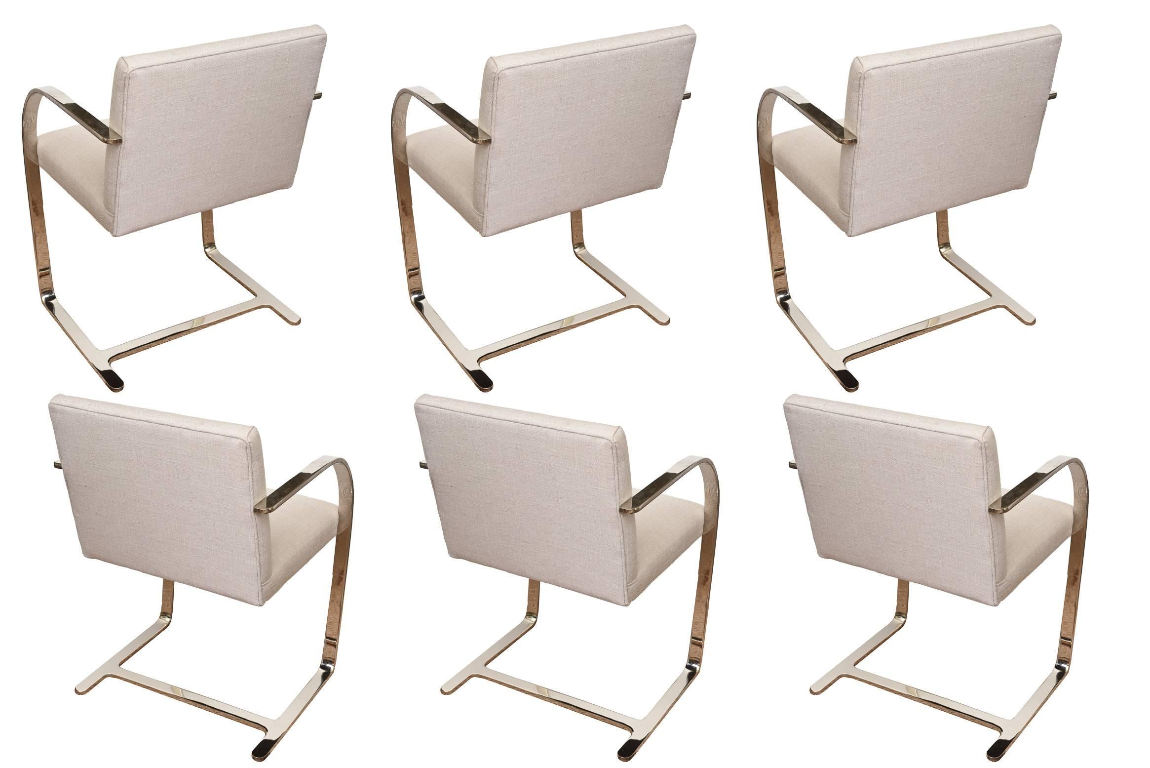 Set of Six Knoll Mies Van Der Rohe Brno Dining Chairs 1