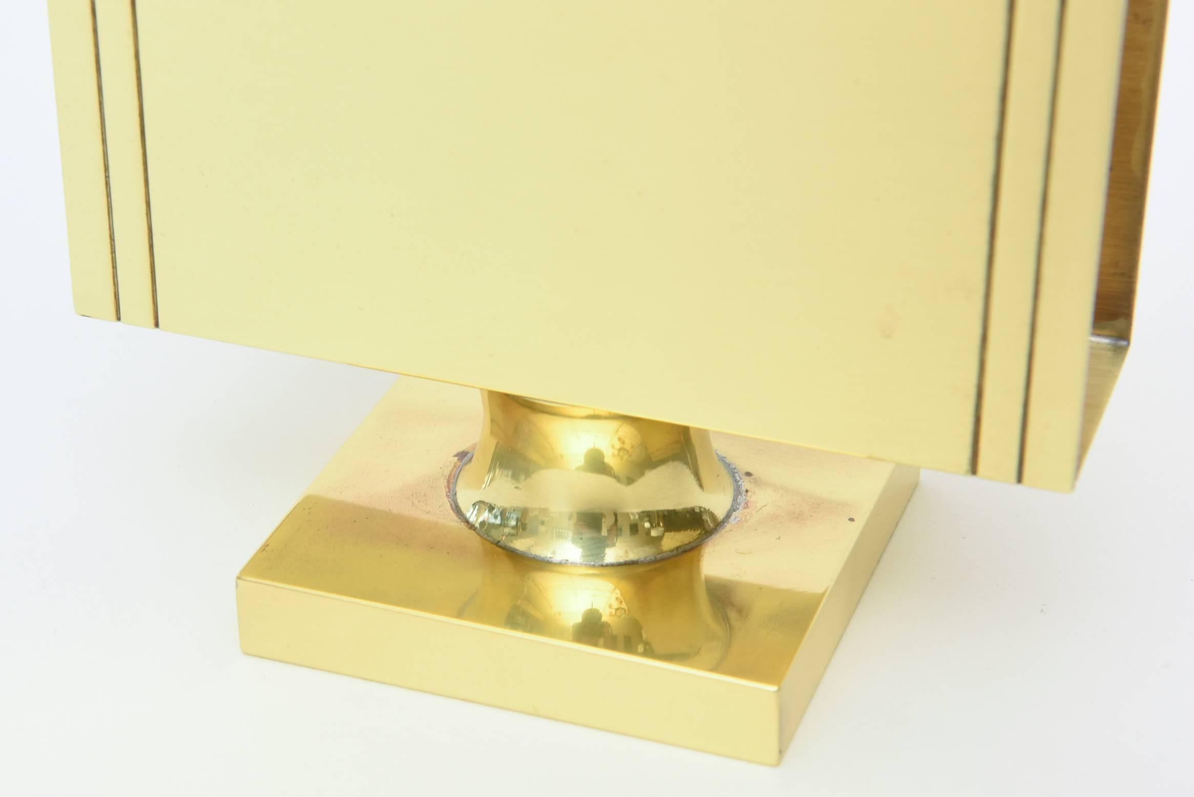 Mid-20th Century Tommi Parzinger Polished Brass Letter or Napkin Holder