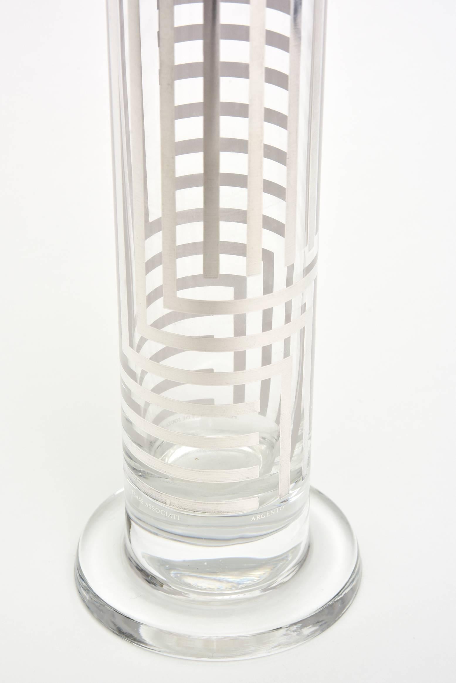 Modern Ettore Sottsass Sterling Silver Geometric Vase Signed